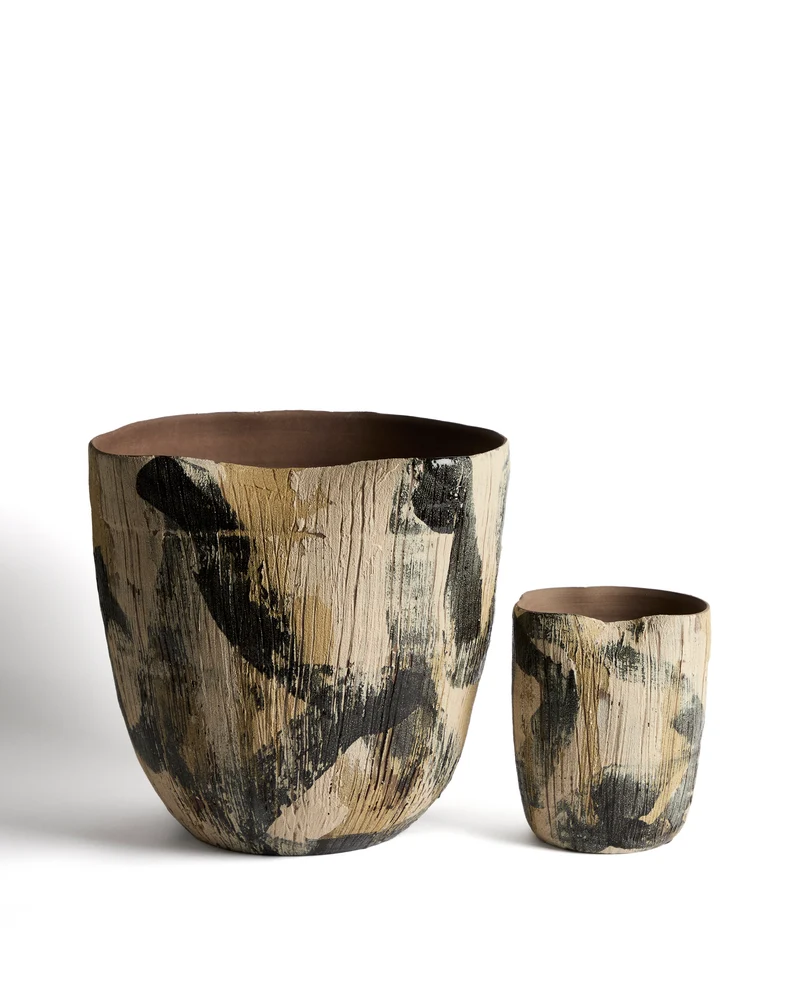 Dirva brown ceramic vase 38cm