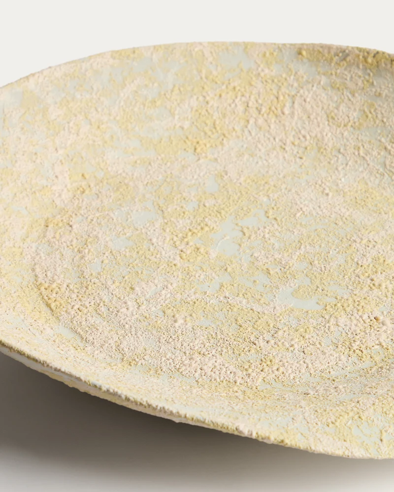 Medira ecru and yellow ceramic centrepiece Ø50.5cm