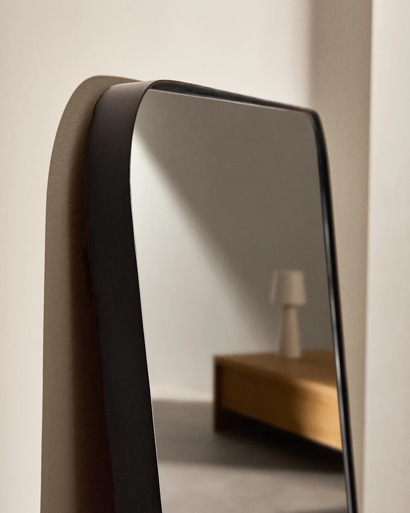 Marco black metal mirror 30 x 100cm