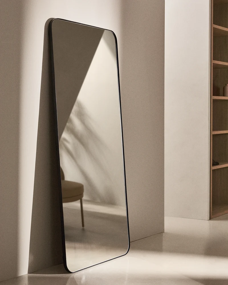 Marco black metal mirror 80 x 180cm