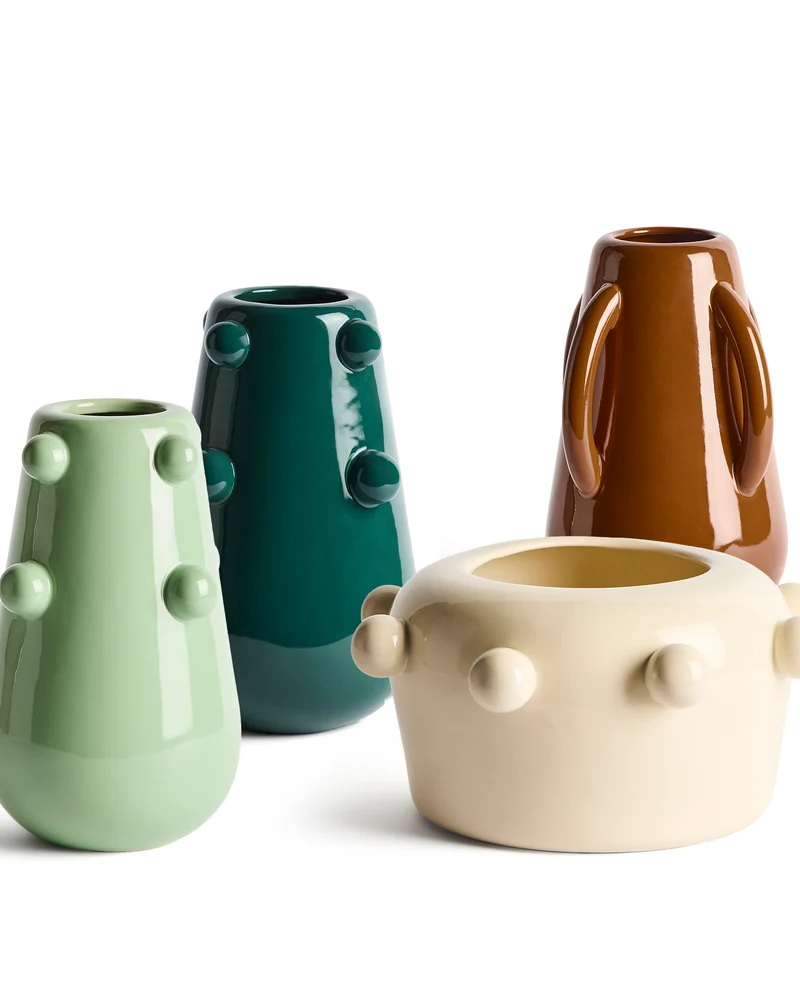 Odra vase in brown ceramic with glossy finish 25.5cm