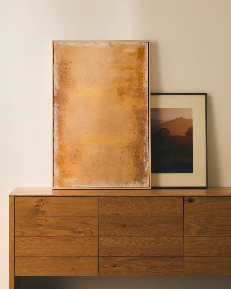 Selnar yellow abstract picture 60 x 90cm
