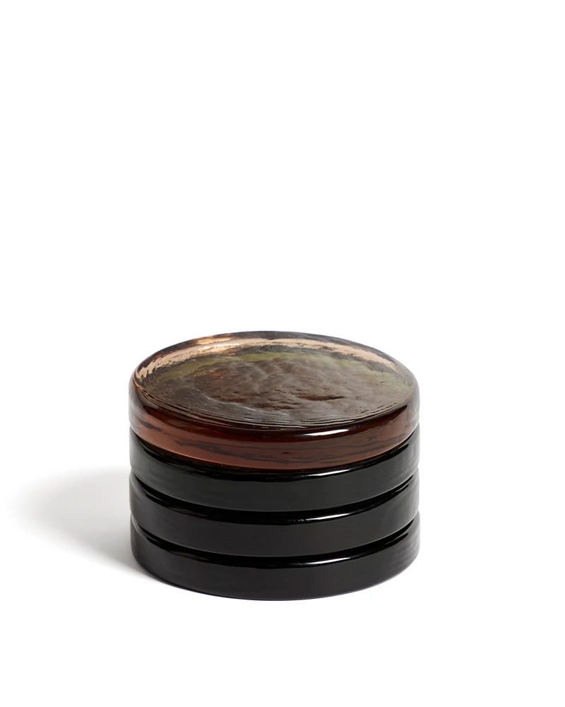 Obila set of 4 multicoloured recycled glass coasters