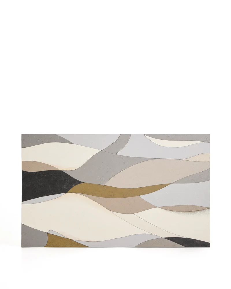 Marvilo grey and mustard abstract canvas 120 x 200cm