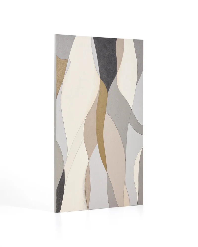 Marvilo grey and mustard abstract canvas 120 x 200cm