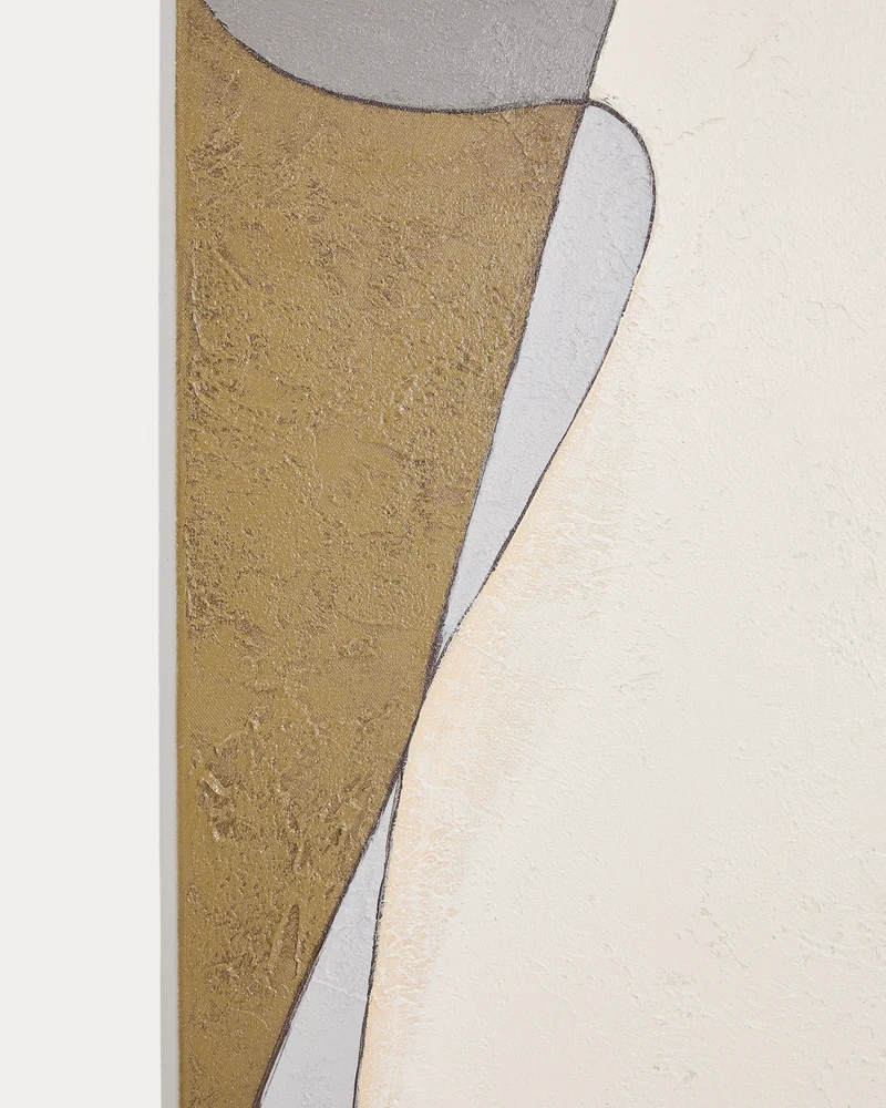 Marvilo grey and mustard abstract canvas 120 x 200cm