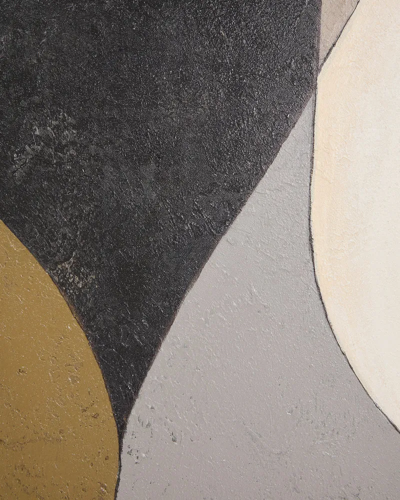Marvilo grey and mustard abstract canvas 120 x 200cm