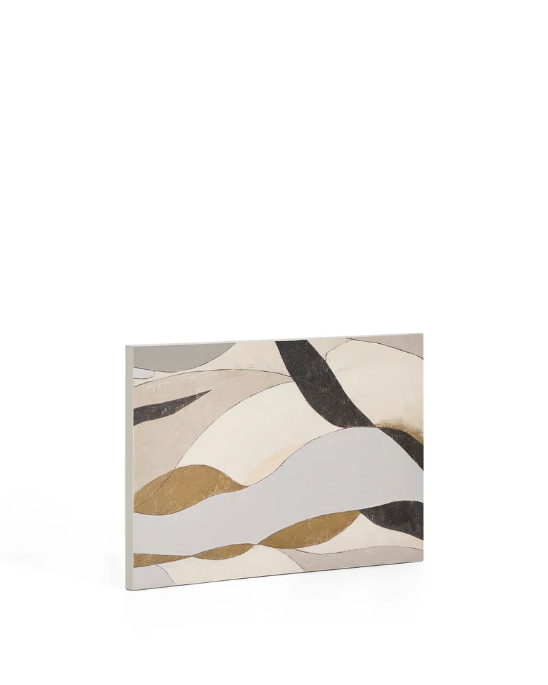 Marvilo grey and mustard abstract canvas 60 x 90cm