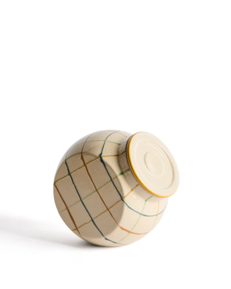 Belor ceramic pot with multicoloured lines 17cm