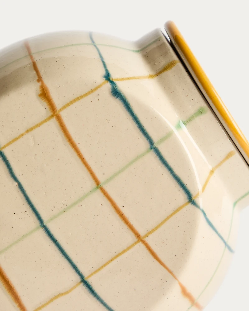 Belor ceramic pot with multicoloured lines 17cm