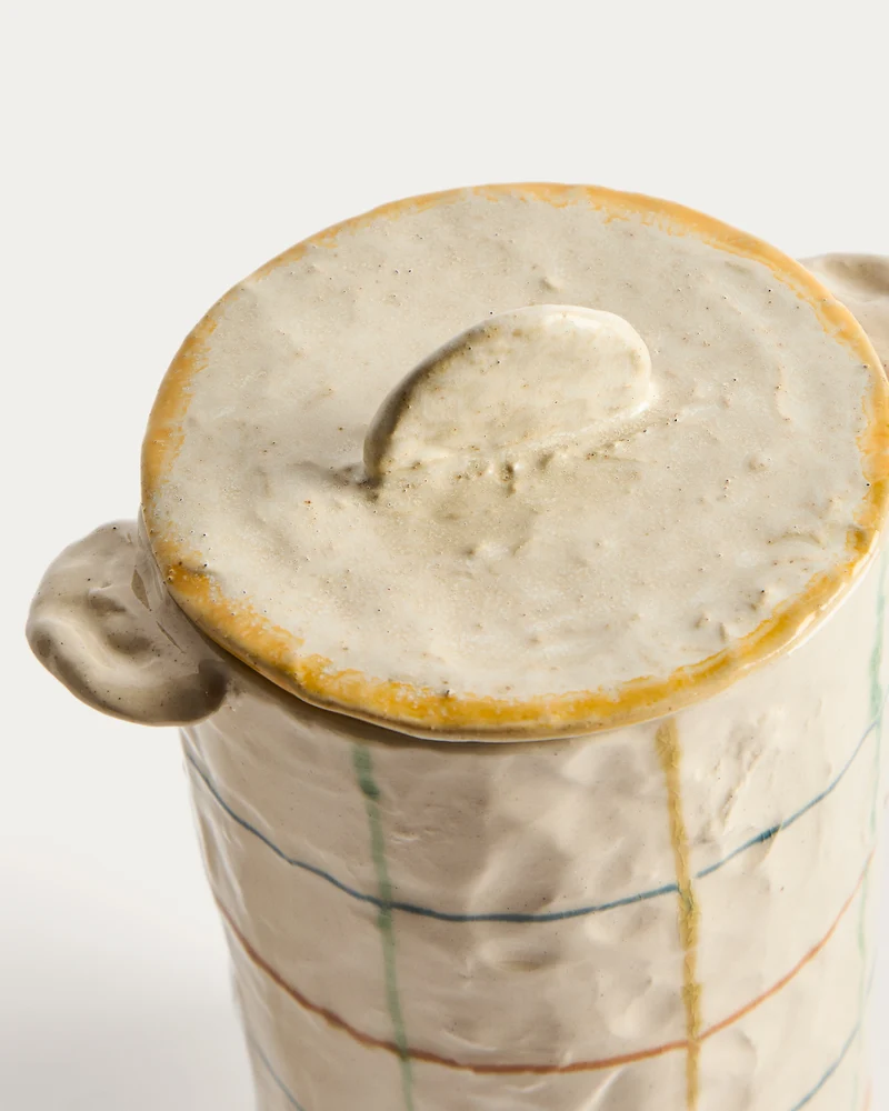 Belor ceramic pot with multicoloured lines 22cm