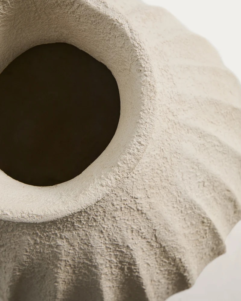 Arquena beige papier-mâché vase 67cm