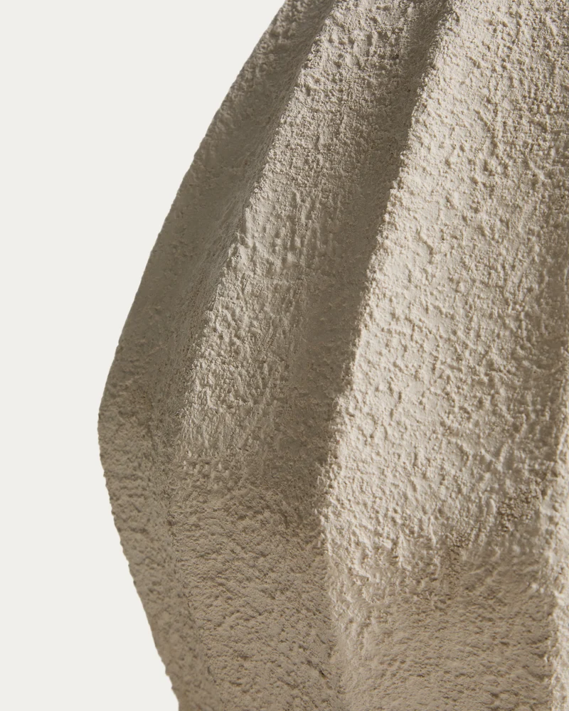 Arquena beige papier-mâché vase 46cm