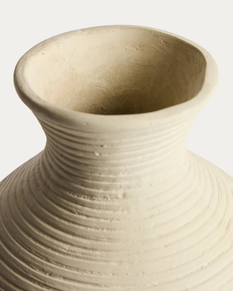Pria beige papier-mâché vase 36cm
