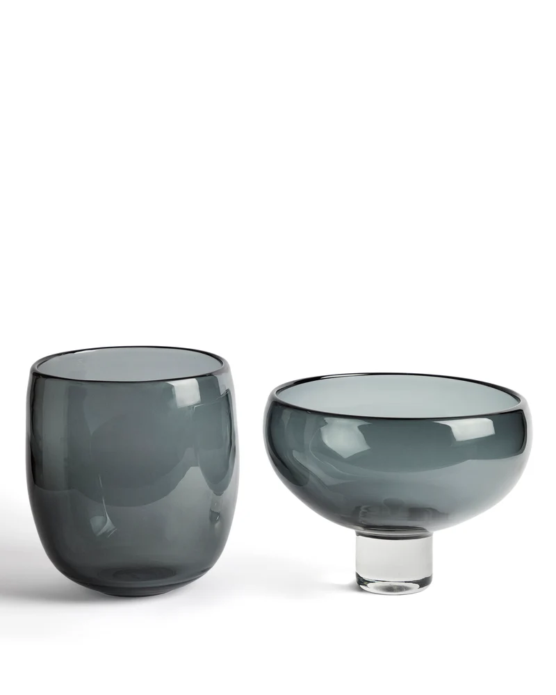 Sirau grey glass centrepiece Ø24cm