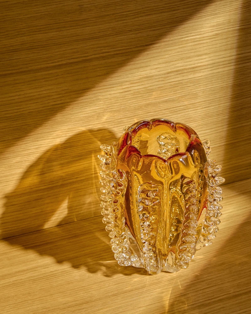Nicora orange glass vase 23cm