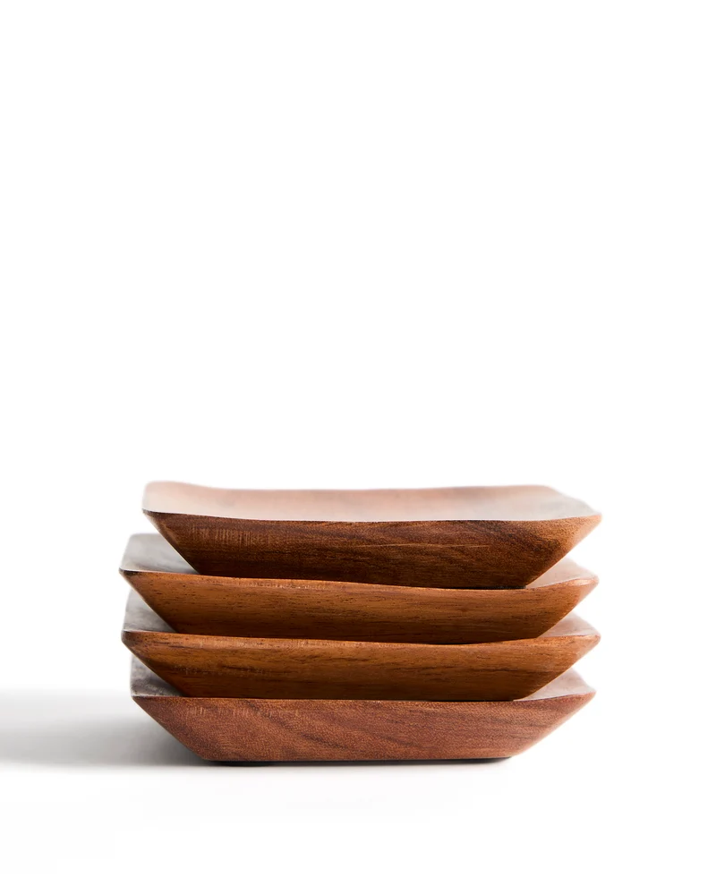 Rovin set of 4 acacia wood coasters