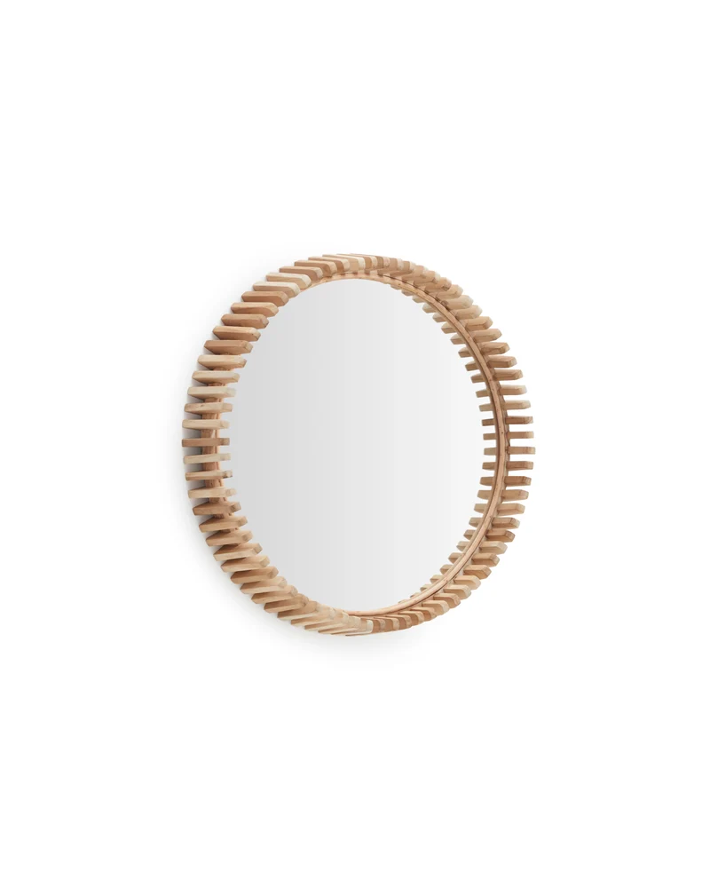 Polke Teak Wood Mirror Ø 60 cm