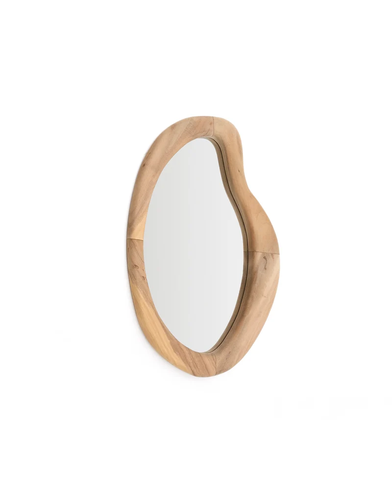 Selem mungur wood mirror with natural finish 68 x 44 cm