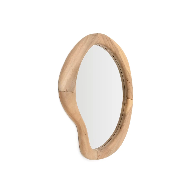 Selem mungur wood mirror with natural finish 68 x 44 cm