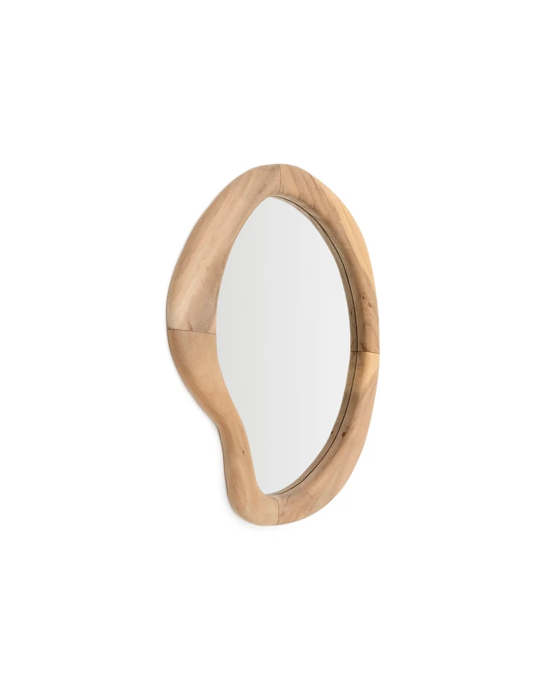Selem mungur wood mirror with natural finish 68 x 44 cm