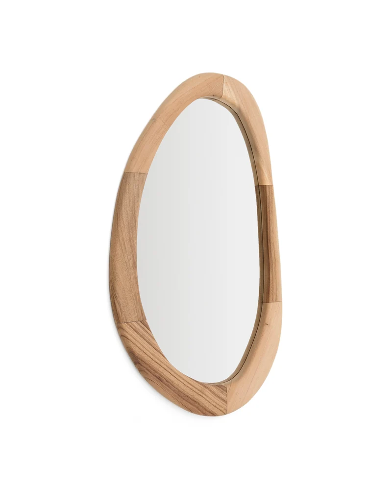 Selem mungur wood mirror with natural finish 60 x 107 cm