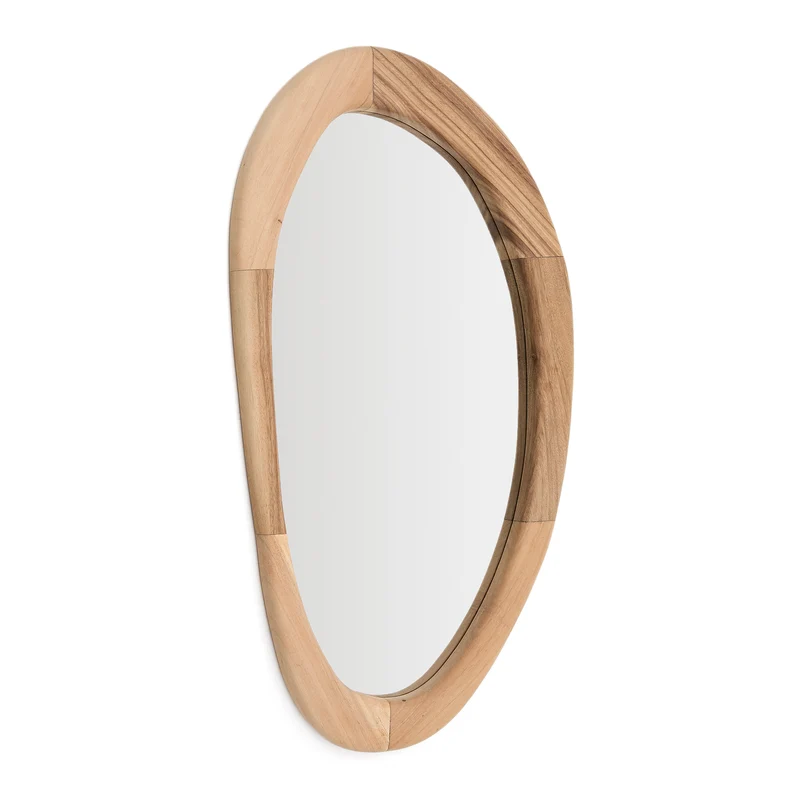 Selem mungur wood mirror with natural finish 60 x 107 cm