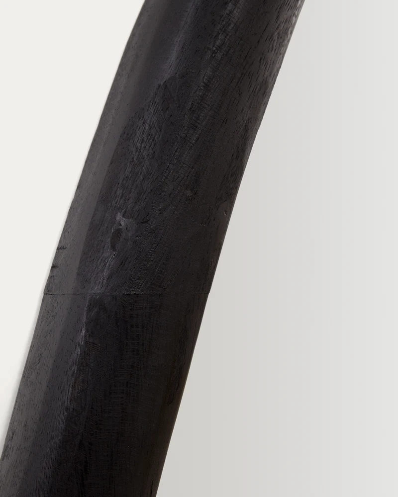 Magrit mirror in solid mungur wood with a black finish Ø 60 x 110 cm