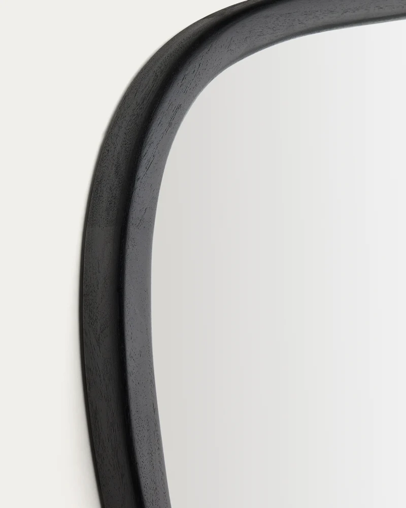 Alura black teak wood mirror 45,5 x 47 cm FSC 100%