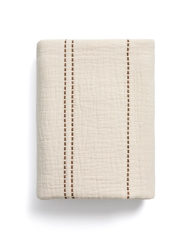Siloda beige striped bedspread 240 x 260 cm