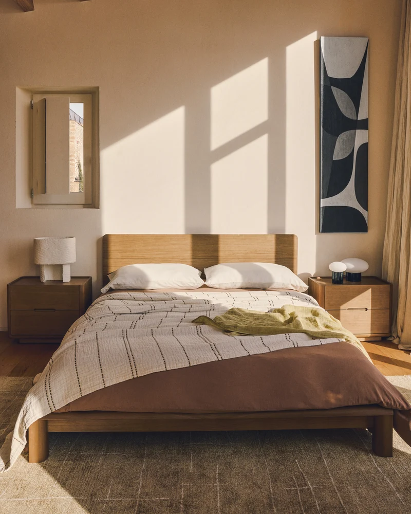 Siloda beige striped bedspread 240 x 260 cm