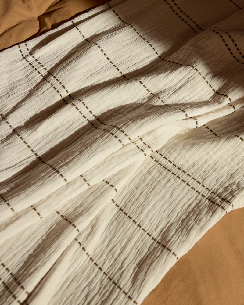 Siloda beige striped bedspread 240 x 260 cm