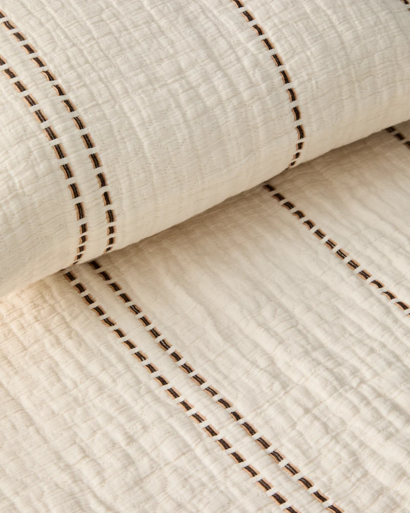 Siloda beige striped bedspread 240 x 260 cm