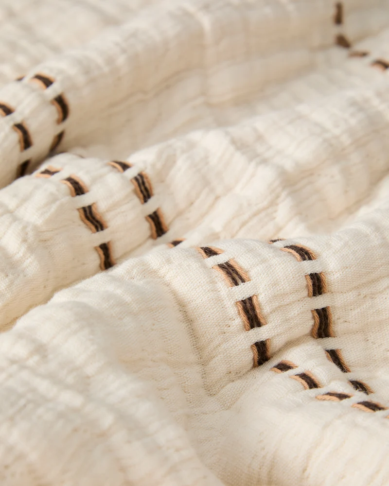 Siloda beige striped bedspread 240 x 260 cm