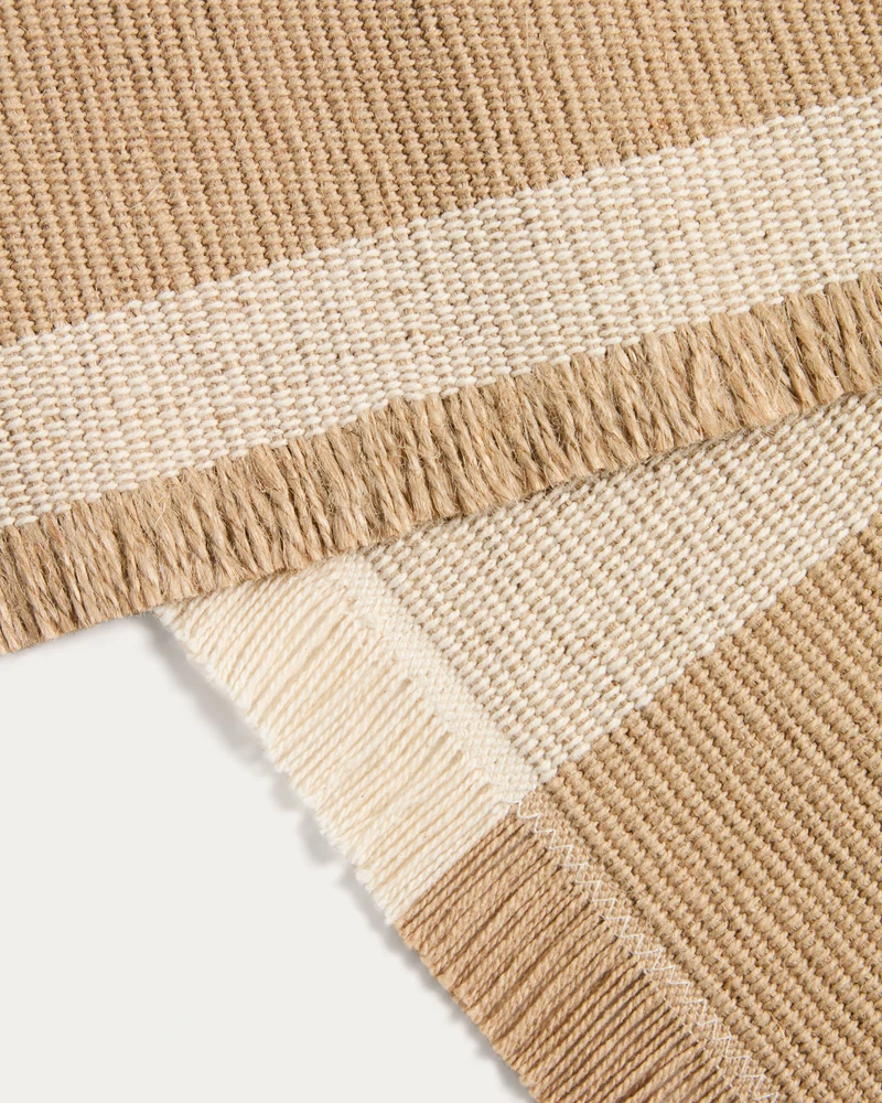 Daltan beige striped table runner