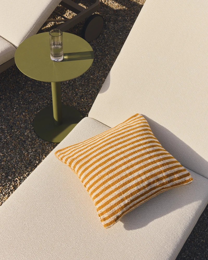 Dirome Orange Striped Cushion Cover