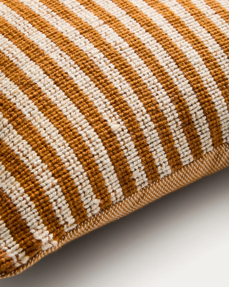 Dirome Orange Striped Cushion Cover