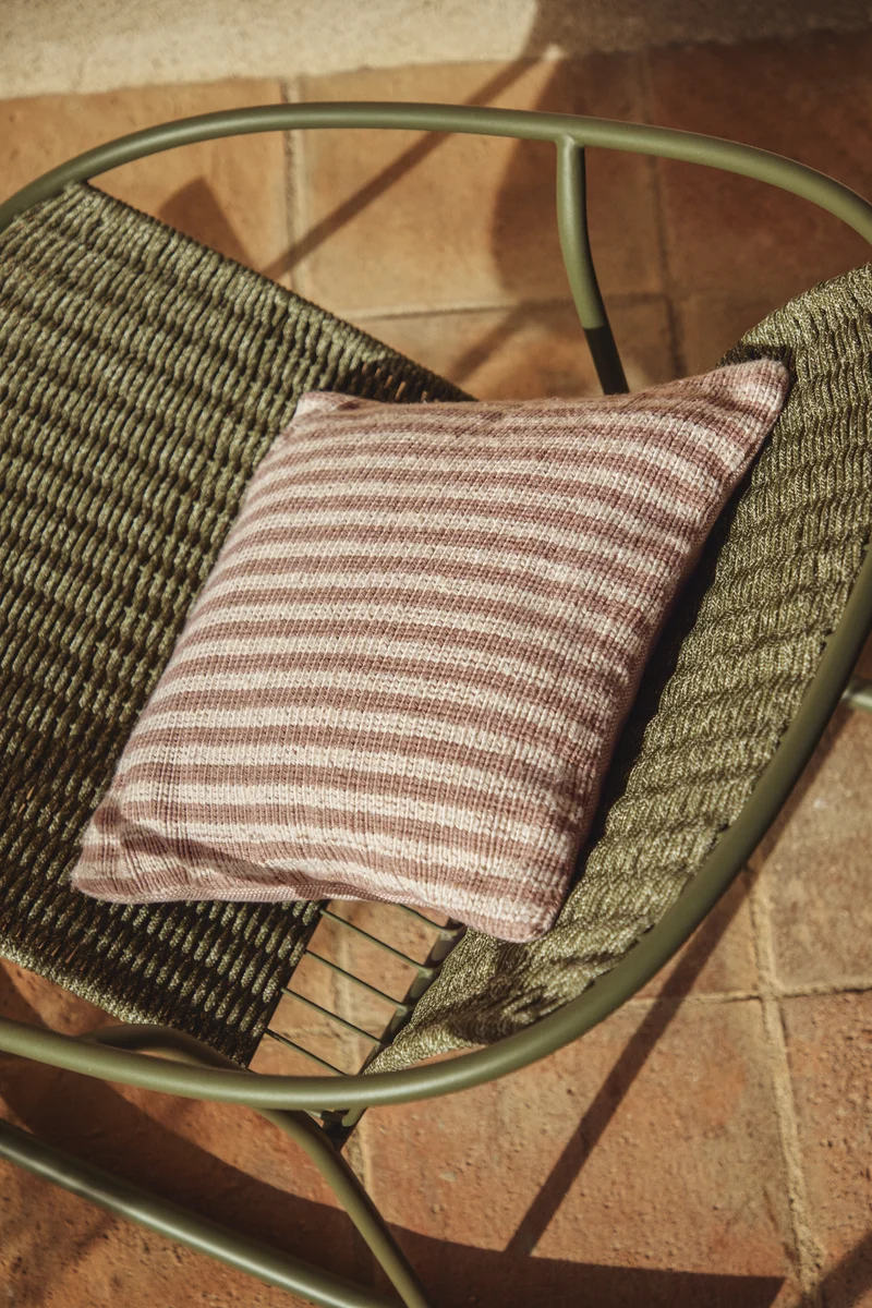 Dirome beige striped cushion cover
