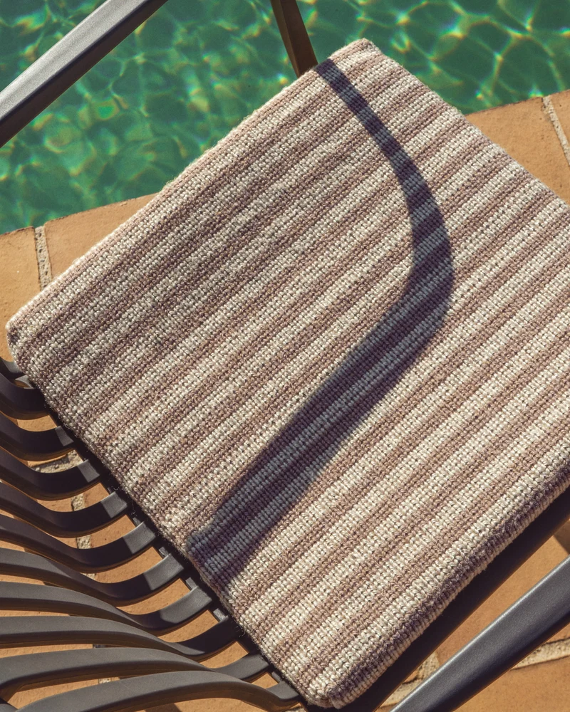 Dirome beige striped chair cushion