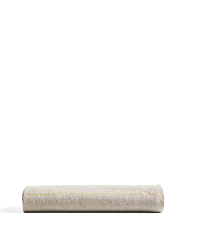 Ulaen beige cotton and linen tablecloth