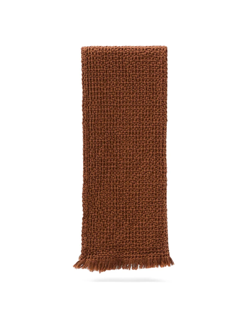 Nulina waffle blanket in dark orange