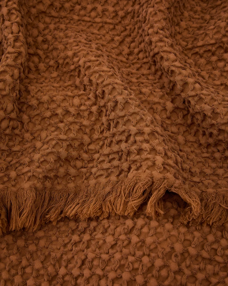 Nulina waffle blanket in dark orange