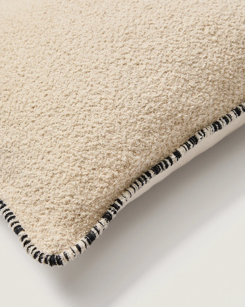 Enari beige cushion cover with black trim 50 x 50cm