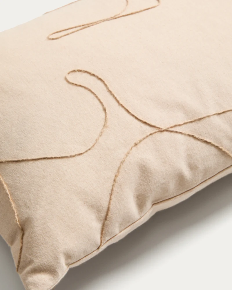 Dibel ecru cushion cover with beige detail 30 x 50cm