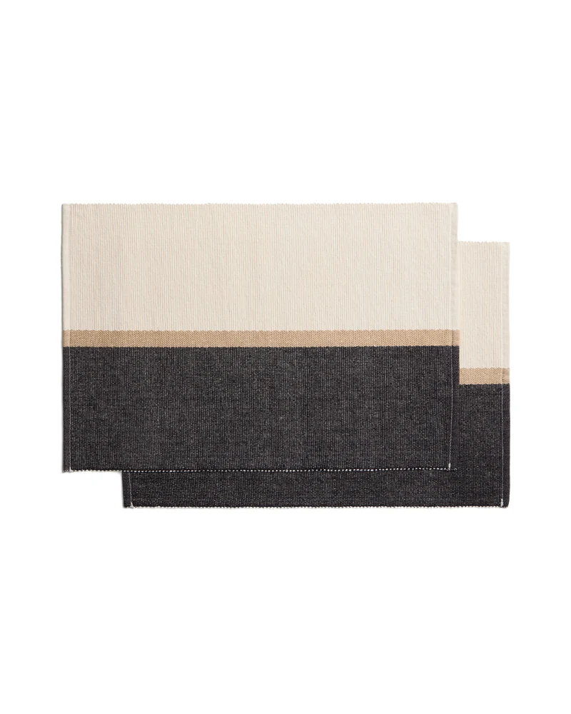Tari set of 2 black placemats 35 x 50 cm