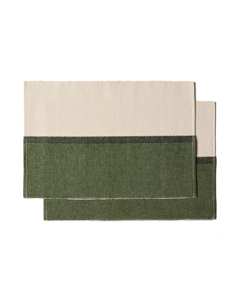 Tari set of 2 green placemats 35 x 50 cm