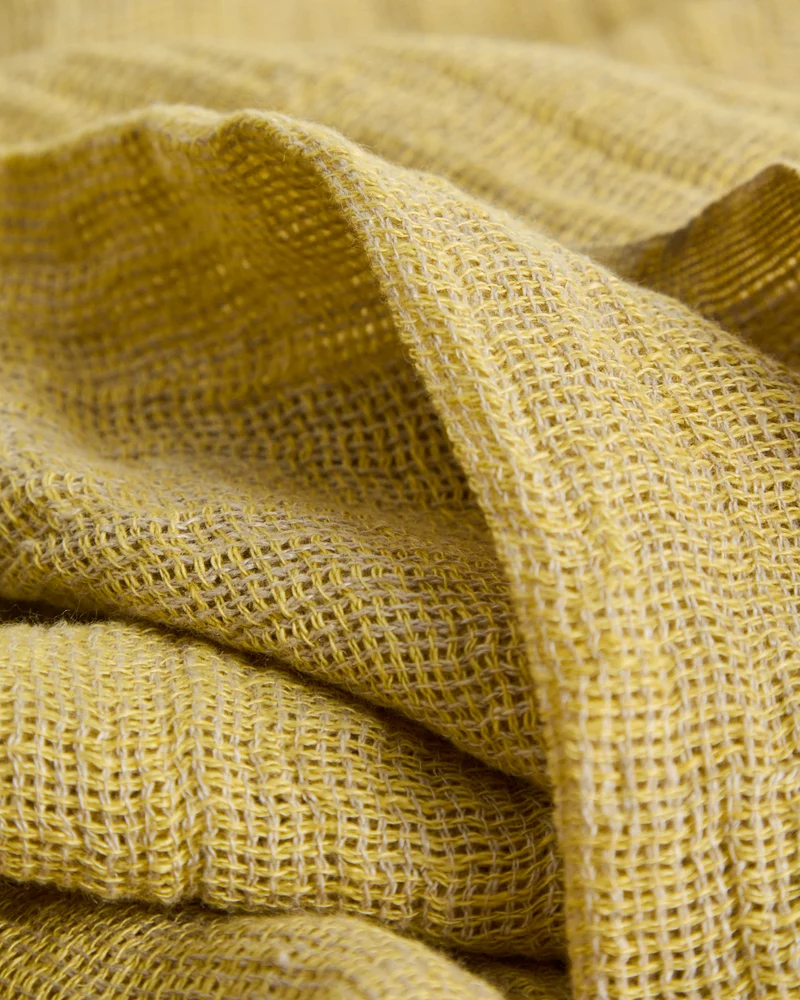 Aderin yellow linen blanket 130 x 170cm