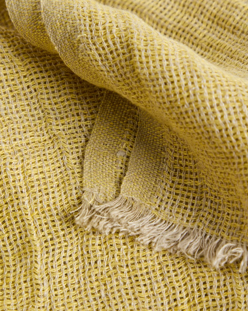 Aderin yellow linen blanket 130 x 170cm