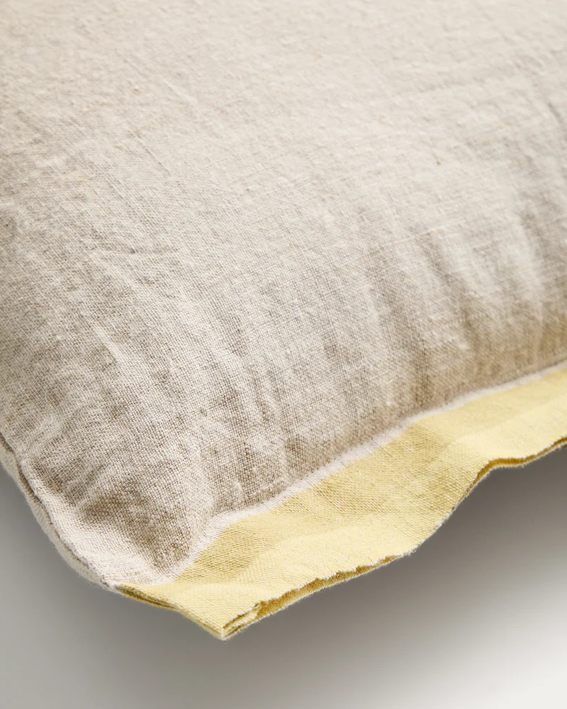 Disea cushion cover beige with yellow 45 x 45cm
