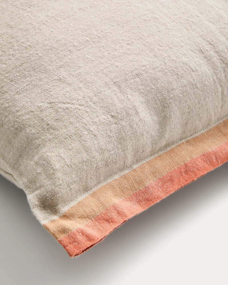 Disea cushion cover beige with orange 45 x 45cm